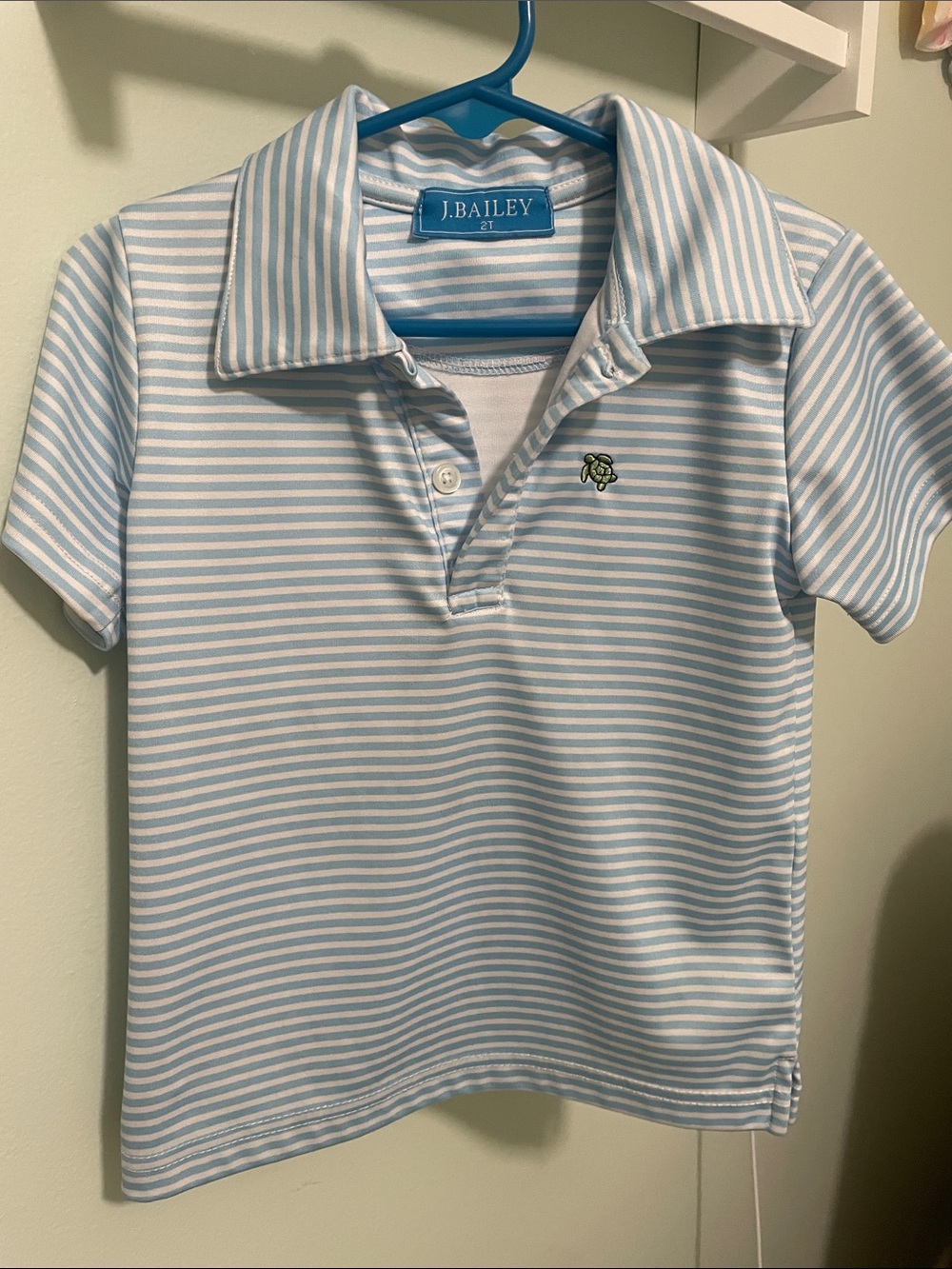 J.Bailey Boys' Light Blue & White Stripe Polo